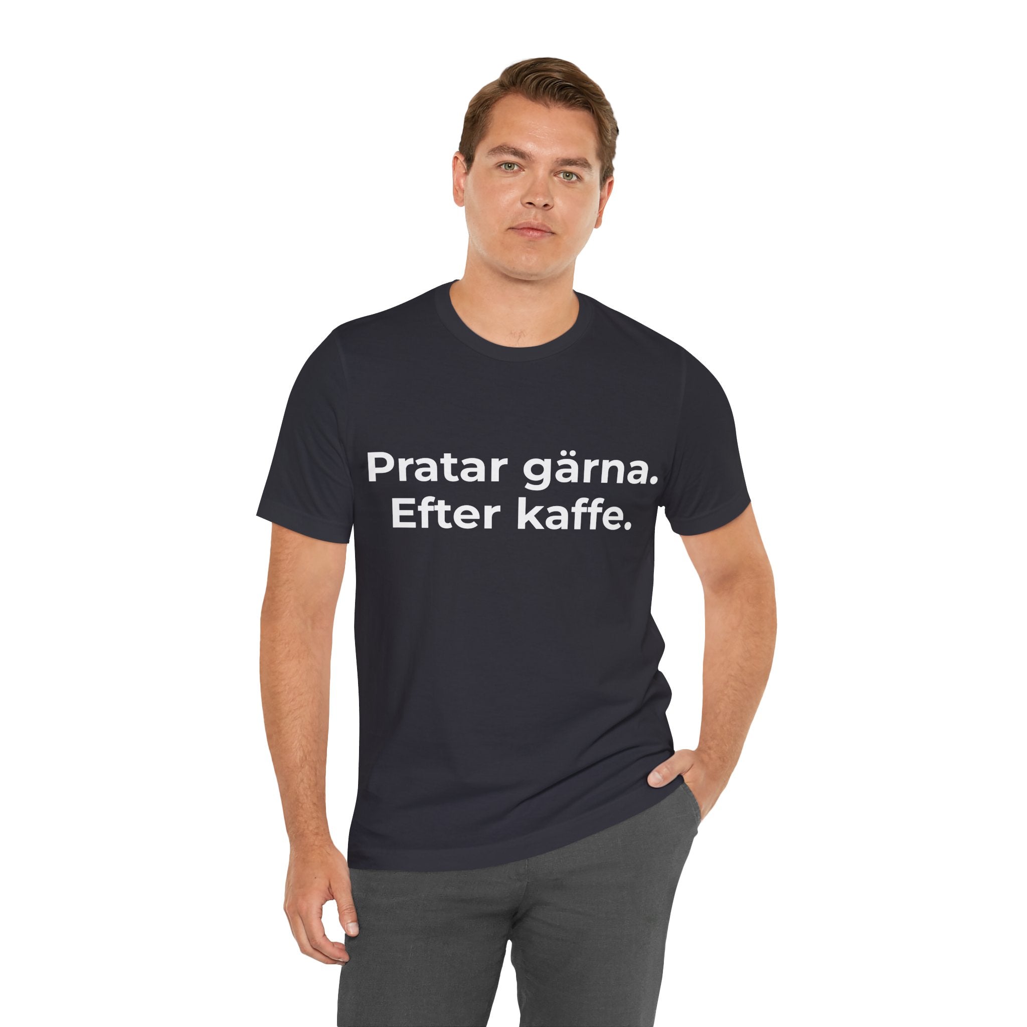 Pratar gärna. Efter kaffe